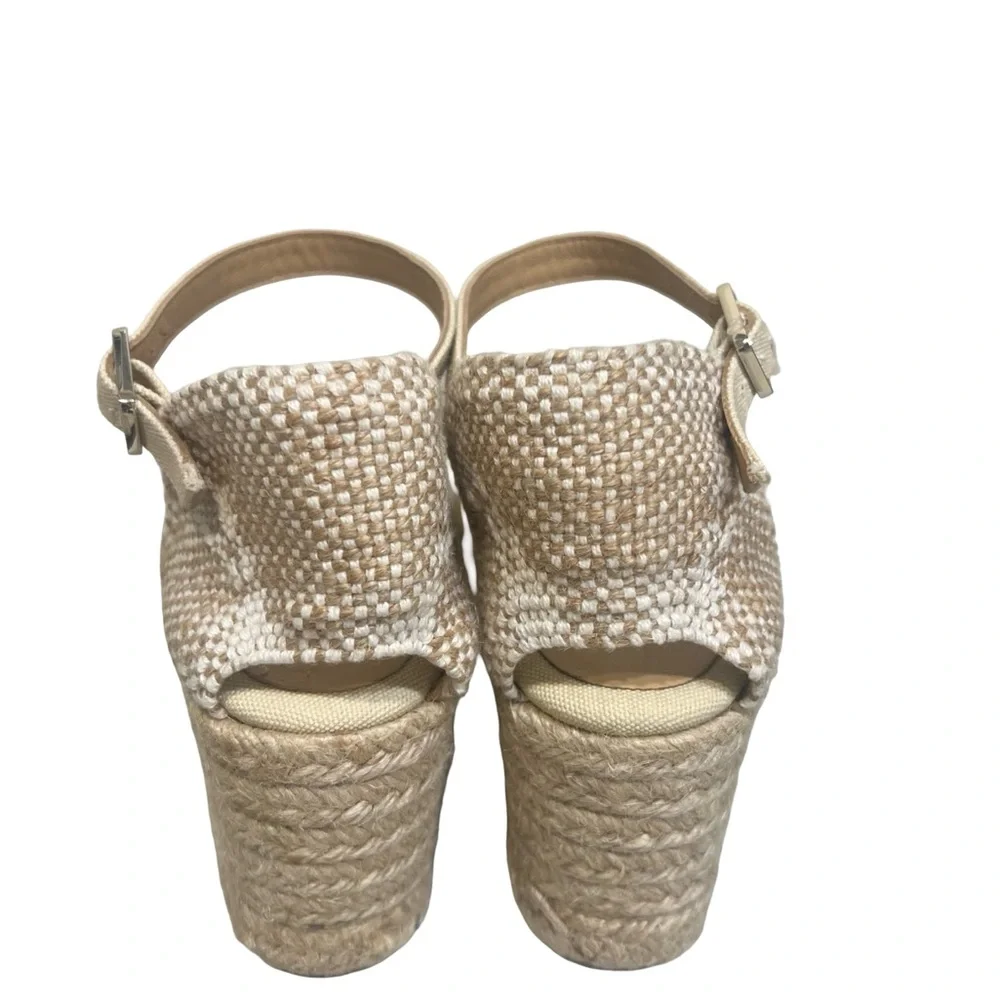 Castaner Cream Espadrille Wedge Sandals with Ankle Strap 40 US 9
